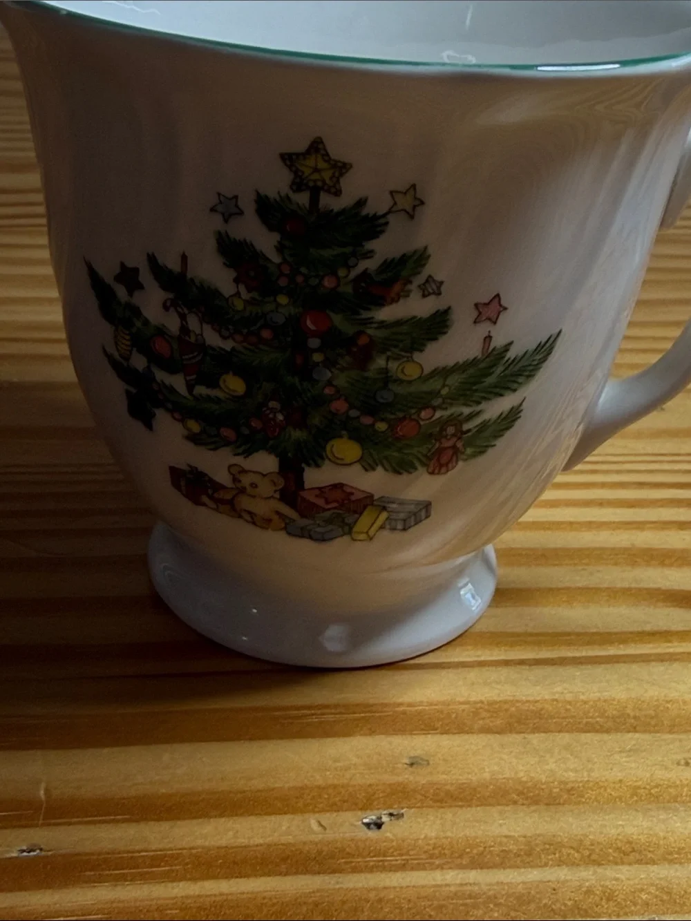 Vintage Nikko Happy Holidays Teacup and Saucer Set Christmas Tree Japan
